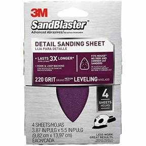 220 grit of 3M SandBlaster Sheets for Mouse Sanders