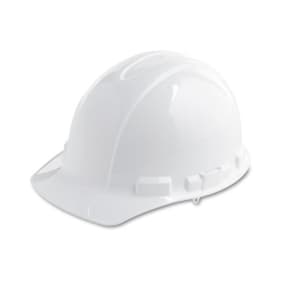 Side View of 3M XLR8 White Hard Hat - Adjustable Ratcheting 4-Point Suspension