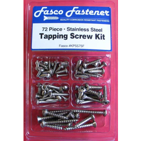 72 Piece SS Tapping Screw Kit