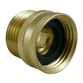 angle view of Midland Metals Garden Hose Swivel - Male x Female