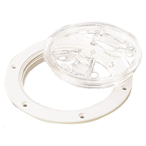 ABS DECK PLATE WHITE/CLEAR CNTR. 4IN