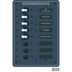 2-Source Selector/120 Volt AC Main Circuit Breaker Panel, 2 x 30A