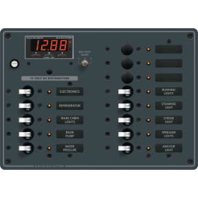 DC 13 Position Circuit Breaker Panel w&frasl; Meter