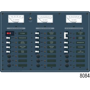 2 AC Sources + 12 AC Positions/DC Main + 7 DC Positions Circuit Breaker Panel