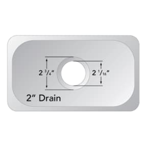 Dimensions of Ambassador Marine Oval Flat Bottom Sink 15-1/2" Wide - Mirror Stainless Steel Finish, Without Studs