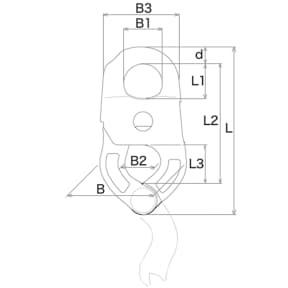 Dimensions of Asano Metal Industry Auto Shackle Type 3 - Manual Release
