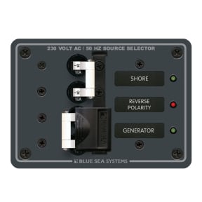 8132 of Blue Sea Systems 2-Source Selector AC Main Circuit Breaker Panel