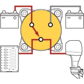 thumbnail image 2 of Seas On-Off Combine Blue Sea 9001e E-Series Red Selector 4 Position Battery Switch Panel Wiring Diagram 2 of 9