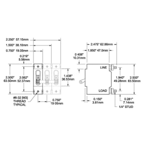 AC&frasl;DC C-Series Single Pole Circuit Breakers