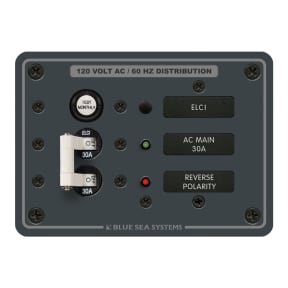 8100 of Blue Sea Systems ELCI Main 30A Double Pole Circuit Breaker Panel
