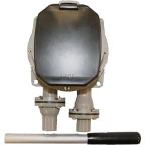 top view of Bosworth Guzzler 450 Series Thru-Deck Manual Pump - 1-1/8" Hose, Up to 10 GPM