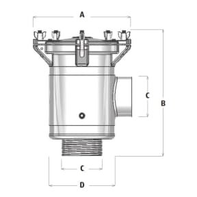 Dimensions of Buck Algonquin Arctic Steel Raw Water Strainers