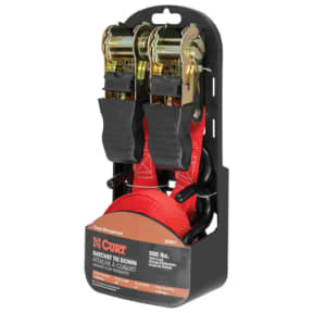 83001 of Curt Manufacturing 10ft Red Cargo Straps with S-Hooks, 2-Pack