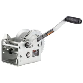 Hand Crank 2-Speed Trailer Winch - 2,600 lbs, 10.6" Handle