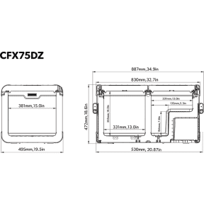 CFX-75DZW Electric Cooler - AC/DC - Dual Zone - Wifi