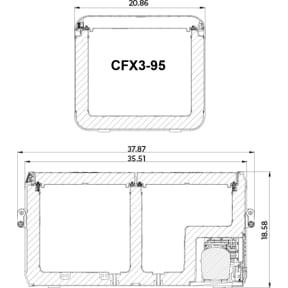 CFX3-95 Fridge/Freezer - Dual Zone - 94 L