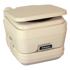 beige of Dometic SaniPottie 962 Manual Bellows Flush Portable Toilet - 2.5 Gal, No Brackets