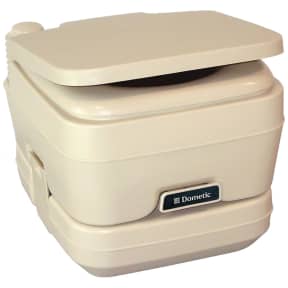 SaniPottie 964 Manual Flush Portable Toilet - 2.5 Gallon Tank, w/ Brackets