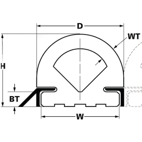 4-1/4" Wide 500 Ser Duramax DB504 Fan Nose Commercial Dock or Vessel Bumper