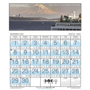 2021 Seattle Tide Graph Calendar