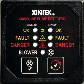 Gasoline Fume Detection System with Alarm, 2 Sensors, and Blower Control of Fireboy-Xintex Gasoline Fume Detector w/ Alarm, 2 Sensors & Blower Control