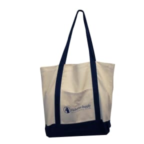 in use of Fisheries Supply Brand Canvas Tote Bag - Navy