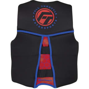back of Full Throttle Youth Rapid-Dry Flex-Back Life Jacket - Red