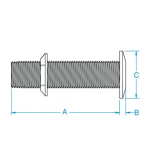 dimensions of Groco NPS NPT Combo XL Bronze Thru Hull