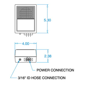 Dimensions of Groco SweetTank - Odor Neutralization System