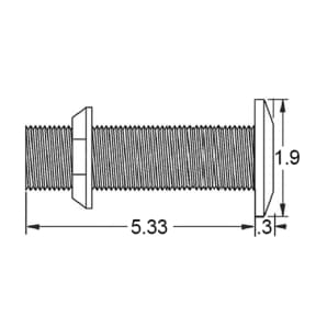 dimensions of Groco Thru Hull THXL-750-W