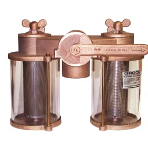 main view of Groco VD Series Vertical Duplex Bronze Strainers