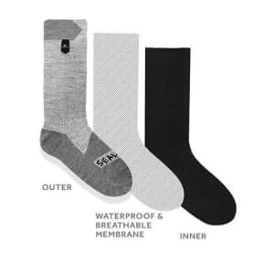 layers of Sealskinz Waterproof All Weather Mid Length Sock