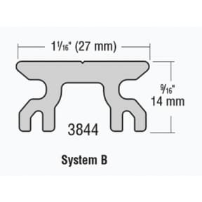 Dimensions of Harken System B - 27 mm Slug-Mount Battcar Track