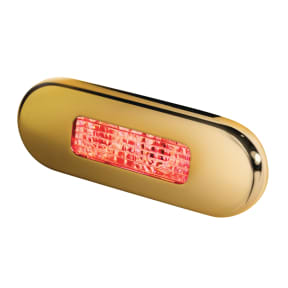 Hella LED 9680 Series Oblong Step Lamp - Red Lamp, Gold Trim