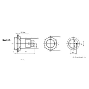 Diagram of Hella Stainless Steel LED Switches - Momentary, Series 8455