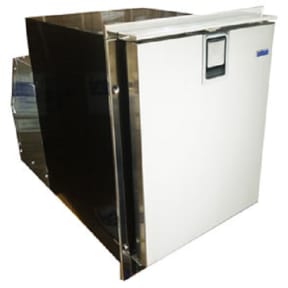 White Ice Maker - Low Profile, Stainless Steel, AC Only, Flush Mount, Side View