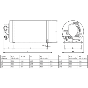 Dimensions of Isotherm Isotemp Slim Water Heaters