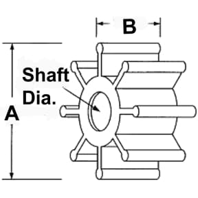 view 2 of Jabsco Impellers- Spline Drive