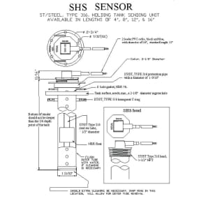 SHS Stainless Steel Holding Tank Sensor