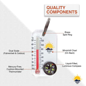 Therm-o-compass - Zipper Pull Compass/Thermometer