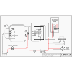 68000129 and 68000130 Wiring Diagram of Lewmar Windlass Contactor / Solenoids in Sealed Box - Dual Direction