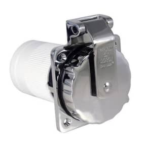 closed of Marinco 50 Amp 125/250V Stainless Steel Easy Lock Shore Power Inlet