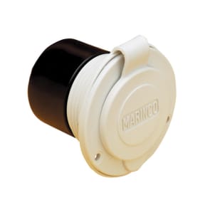 Marinco White 15 Amp 125V On-Board Charger Inlet - Front Mount with Cap Closed