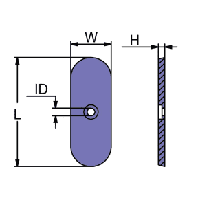 Dimensions of Martyr Streamlined Hull Anode CMN1 - Zinc