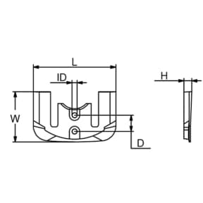 Dimensions of Martyr CM-821630C2 Mercruiser I/O Gen II Bravo Transom Plate Anode - Zinc