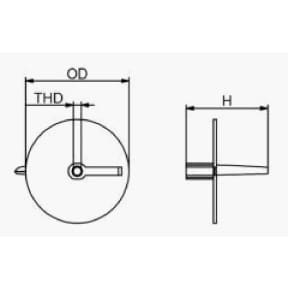 diagram of Martyr Mercury Force/Mariner Outboard Trim Tab Anode - Zinc