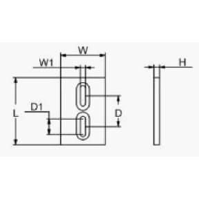 diagram of Martyr Mini Diver Plate Anode - Aluminum