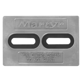 front view of Martyr Mini Diver Plate Anode - Aluminum