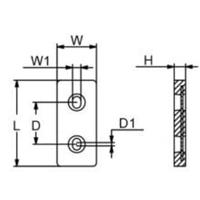 diagram of Martyr ZHC2 Taiwan Style 5-3/4" Plate Anode - Aluminum