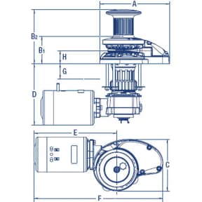 Dimensions of Maxwell Maxwell RC10-8 Rope & Chain Vertical Windlass